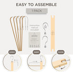 MORALVE Pants Hangers Space Saving - European Beechwood Scarf and Jean Hangers - Closet Organizer and Space Saver Pant Rack, Leggings Hanger, and Scarf Holder with 360° Swivel Hook (1 Pack)