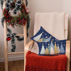 AACORS Christmas Pillow Covers 12X20 Set of 2,Watercolor Christmas Tree Stars Decoration Holiday Farmhouse Winter Pillow Case for Sofa Couch Decor（Blue） AA608-12-2