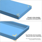 Vanity and Bathroom Tray, 7.7" ABS Countertop Organizer,Waterproof Vanity Tray for Toilet Tank,Perfume,Soap,Keys,Bathroom Accessories,Kitchen and Bath Trays,Non Slip Small Trays,Blue,2 Pack