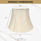 Royal Designs, Inc. BSO-708-12BG-2 Modified Bell Basic Lamp Shade, 7.5 x 12 x 9.5, Beige, 2-Pack
