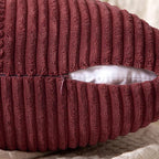 MIULEE Christmas Burgundy Corduroy Pillow Covers Pack of 2 Boho Decorative Spliced Throw Pillow Covers Soft Solid Couch Pillowcases Cross Patchwork Cushion Covers for Living Room Bed Sofa 20x20 inch