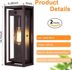 15" Motion Sensor Outdoor Lights, 2 Pack Large Bronze Outdoor Light Fixture, 3 Lighting Modes Waterproof Anti-Rust Wall Sconces, Exterior Lighting Fixtures for Front Door, Porch, Garage