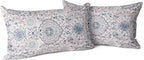 Snycler Boho Throw Pillow Covers 12x20 inch Set of 2 Terracotta Rust Blue Colored Throw Pillows Double Sided Boho Home Soft Decor for Bedroom Living Room Couch & Sofa (No Inserts)