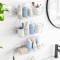 TZAMLI Shower Caddy, Adhesive Shower Organizer Rustproof Shower Shelf with Razor Holder and Hook, Shower Rack for Bathroom Storage (Clear, 3 Pack)