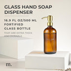 MaisoNovo Soap Dispenser 1-Piece Set | 16.9oz Amber Bottles with Gold Stainless Steel Pump