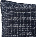 Luxury Tweed & Chenille Throw Pillow Covers – Set of 2 (18" x 18") with Soft and Luxurious Textures Decorative Throw Pillows for Couch, Bed, and Home Decor (Black)
