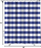 Vandarllin Rustic Navy Blue White Buffalo Check Plaid Pattern Shower Curtain, Farmhouse Shower Curtains Set with Hooks, Waterproof Fabric Bathroom Curtains Decor Home Accessories, 60 X 72 Inch Long