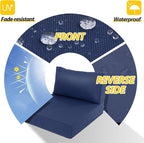 AAAAAcessories Outdoor Deep Seat Cushions, Waterproof, Fade-Resistant Patio Furniture Replacement Cushions, 24" x 24" x 5" + 24" x 13.5", Navy Blue
