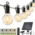 Brightown 58FT Solar String Lights Outdoor with Remote Cable Ties and Hooks, Commercial Grade Patio Lights with 26 LED Shatterproof Bulbs, 3 Light Modes Hanging Light for Backyard Party Decor