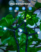 Brightown 2 Pack Solar String Lights for Outside, Each 46Ft 120 LED Solar String Lights Outdoor with 8 Modes, IP65 Waterproof Solar Lights for Patio Yard Wedding Garden Party Decorations, Cool White