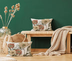 TSSOHU Vintage Flower Throw Pillow Covers 12x20 Brown Rust Colored Floral Botanical Pattern Decorative Pillows Outdoor Linen Farmhouse Cushion Case Country Pillowcase for Sofa Bed Room Decor Set of 2
