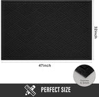 Sturdy Front Door Mat, Absorbent Muddy Dirt Resist Welcome Door Mats Outdoor Indoor, Stain and Fade Resistant, Non-Slip Rubber Backing Low Profile Doormat for Entryway, 47×32, Black