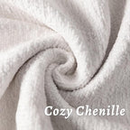 Cream White Decorative Throw Pillow Covers 24x24 Inch Set of 2 Cozy Soild Chenille Cushion Cases Soft Textured Square Couch Pillows Cover Boho Accent Farmhouse Pillowcases for Sofa Bed