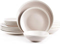Rock Ridge Speckled Stoneware Dinnerware Set (18pc Set, Sands and Ivory)