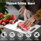 Titanium Cutting Board, Double Sided 2025 New Titanium Cutting Boards for Kitchen, Non Toxic Non Slip, Chopping Board, Dishwasher Safe, Easy to Clean (18''L x 12''W)