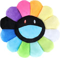 Smile Face Plush Rainbow Pillow, Sunflower Indie Decor Plush Pillow Soft & Comfortable Flower Floor Pillow for Home Reading Bed Room Decoration (40CM, Black Rainbow)