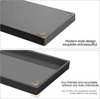 Vanity and Bathroom Tray, 15" ABS Countertop Organizer,Waterproof Vanity Tray for Toilet Tank,Perfume,Soap,Keys,Bathroom Accessories,Kitchen and Bath Trays,Non Slip Small Trays,Black