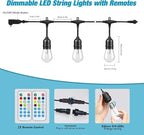 96FT Outdoor String Lights, 30 Shatterproof Edison LED Bulbs, Dimmable RGB Color Changing Patio Lights Waterproof with Remote. for Patio Decor, Garden, Yard,Commercial Use.