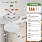 17W LED Ceiling Lights,1100lm Super Bright LED Ceiling Lights,10in Dimmable Flush Mount Light Fixtures,5CCT(5000K/4000K/3500K/3000K/2700K) Adjustable for Bedroom Kitchen Bathroom Hallway,2PACK
