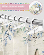 Vandarllin Spring Easter Shower Curtain, Floral Bunny Shower Curtains Set with Hooks, Flower Leaves Rabbit Waterproof Fabric Bathroom Curtains Decor Home Accessories,Stall 48 X 72 Inch