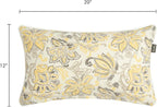 Outdoor Lumbar Pillows Water Resistant 12x20 inch,Decorative Throw Pillow Set of 2 with Insert,Hidden Zipper Headrests for Patio Furniture Sofa Couch Chair(Yellow Flower)