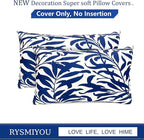 Decorative Throw Pillow Covers Set of 2 Blue Pillow Covers 12x20 inch Short Plush Couch Throw Pillow Cases Floral Throw Pillows,Farmhouse Outdoor Pillow Covers for Sofa Bed Living Room Car