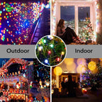 Joomer Battery Christmas Lights, 33ft 100LED Fairy Lights Battery Operated Timer 8 Modes Waterproof for Outdoor Home Garden Party Holiday Christmas Trees Decoration (Multicolor)