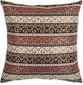 Burgundy Throw Pillow Covers Red and Black Kilim - 18 x 18 Inches Decorative Pillows, Boho Room Decor for Couch, Bohemian Outdoor Case for Farmhouse, Ethnic, Aztec, for Diwan
