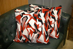 CAPSCEOLL Red Throw Pillow Covers Geometric Camo Abstract Modern Camo Urban White Brown Oil Painting 16X16 Inch Set of 2 Soft Pillow Covers for Bedroom Sofa Living Room Décor Black Pillow Covers