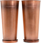 28in Tall Copper Planters Set of 2,Galvanized Steel Tall Outdoor Planter for porches/Indoor/terraces Patio- Copper Color(2planters,2inner pots with Holes, 2trays)