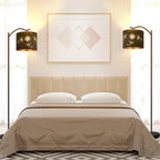 BoostArea Flower Shade Floor Lamp for Living Room,8W LED Arched,Tall Modern Standing Lamp,E26 Socket,Footswitch,Mid Century Floor Lamp for Home,Bedrooms,Office,Study Room