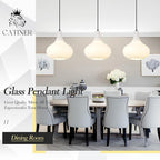 11" Milk White Glass Pendant Light, Blown Glass Hanging Ceiling Light Fixture with Black Finish, Large Vintage Modern Pendant Lamp for Kitchen Island, Sink, Hallway, Living Room