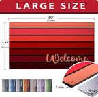 Bulijojo Poinsettia Entrance Door Mat Large 17 x 30 Inch Entry Way Doormat Red Front Door Rug Outdoor Heavy Duty Welcome Mat, Non Slip Rubber Back Low Profile