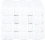 American Soft Linen Luxury Washcloths for Bathroom, 600 GSM 100% Cotton 4 Piece Turkish Wash Cloth Set, 13x13 in Soft Rags for Body and Face, White Washcloths