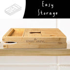 Temple Spring Foldable Bathtub Tray, Unique Design Selfcare Bathroom Caddy, Bamboo Spa Bathroom Tray, Wooden Bathtub Accessories, Wedding Gift/Birthday Gift/New Home Bath Table