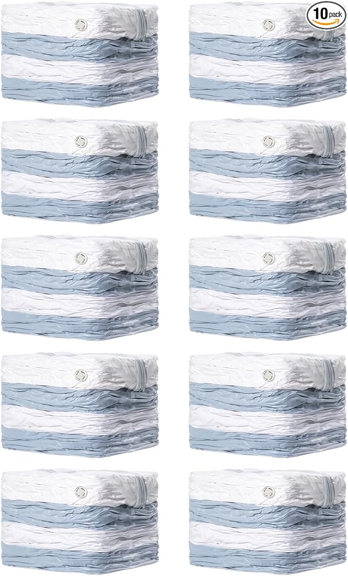 TAILI 10 Pack Vacuum Storage Bags, Space Saver Bags, Jumbo Cube 31x40x15 Inch, Extra Large Vacuum Sealed Bags for Comforters, Blankets, Bedding, Clothes, Closet Organization Space Saving, Clear