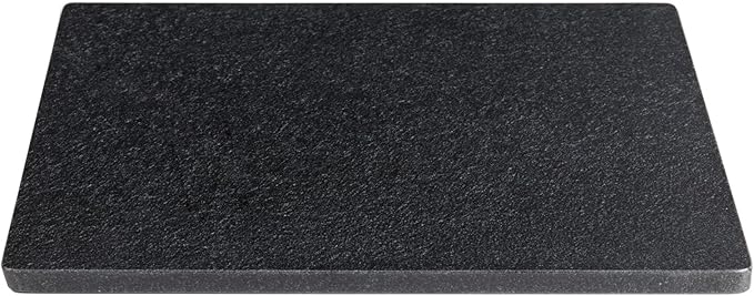 Diflart Natural Stone Cuttings Board for Kitchen, 16x20 Inch, Black, Granite Pastry Slab Large with Non-Slip Feet for Cheese, Charcuterie, Dough, Chocolate, Pack of 1 Piece