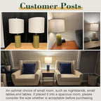 20.25/inch Modern Ceramic Table lamp Set of 2 Small Farmhouse Bedside lamp Dark Blue Nightstand Lamp End Table Lamps for Living Room Bedroom Study Office AMZ-T1109BL0