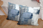 CAPSCEOLL Navy Blue Grey Throw Pillow Covers,Gray White Modern Abstract Art Painting Throw Pillows for Couch,Blue Decorative Pillow Covers 16X16 Inch 2 Pcs Square Cushion Cover Gift for Couch Sofa