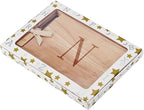 Miicol Wood Charcuterie Board, Monogram Cheese Board 10 Inch, Personalized Initial Cutting Board with Spreader, Unique Housewarming Gift, Ideal for Kitchen, Home, Letter N