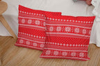 CAPSCEOLL 2PCS Red Throw Pillow Covers 18X18Inch Christmas Red Reindeer Snow Snowflake Traditional White Winter Xmas Pillow Covers Decorative for Bedroom Sofa Living Room Pillow Covers Decorative