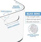STORi Bliss 10" x 6" Open Clear Pantry Organizer Bin, Plastic Containers with Handle for Kitchen, Fridge, Cabinet, Closet, Bathrom, Undersink Storage Made in USA