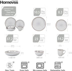 Stoneware Euro-Nordic 20pc Dinnerware Set, Shiny White With Speckled Effect