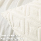 decorUhome Christmas Couch Throw Pillow Covers 20x20 Set of 2, Decorative Soft Plush Faux Wool Neutral Accent Pillow Covers for Bed Sofa Living Room, Cream White