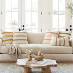 MIULEE Set of 2 Coral Red Boho Decorative Pillow Covers 20x20 Inch Farmhouse Rustic Couch Throw Pillows Modern Summer Cotton Cushion Covers Retro Cute Macrame Woven Home Decor for Bed Sofa Chair