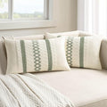 MIULEE Set of 2 Sage Green Boho Decorative Lumbar Pillow Covers 12x24 Inch Farmhouse Rustic Couch Throw Pillows Modern Summer Cushion Covers Retro Cute Macrame Woven Home Decor for Bed Sofa Chair