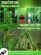 Upgraded 250LED C6 Connectable Halloween String Lights, 82FT Waterproof Green Lights for Outside, Fairy Twinkle Light Plug in with 13 Modes & Timer for Outdoor Indoor Party Tree Halloween Decorations
