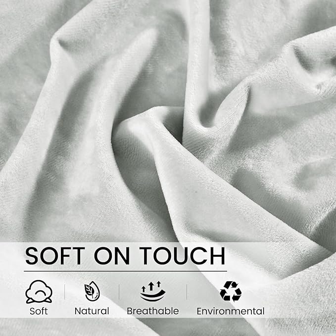 PHF Truly Velvet Zippered Body Pillowcase, No Insert, 1 Pack Ultra Soft Breathable Pillow Sham Cover with Zipper, 20"X 54" Long Luxury Cozy Warm Fuzzy Flannel, Silver Grey
