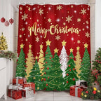 Vandarllin Christmas Shower Curtain, Merry Christmas Shower Curtains Set with Hooks, Gold Star Xmas Tree Snowflakes Waterproof Bathroom Curtains Xmas Holiday Decor Home Accessories,72 X 78 Inch Long