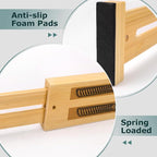 Lzerking Drawer Divider 4 Pack, Kitchen Bamboo Drawer Organizers, 17-22" Adjustable Wood Dividers for Clothes, Spring Loaded, Works in Kitchen, Dresser, Bathroom and Bedroom